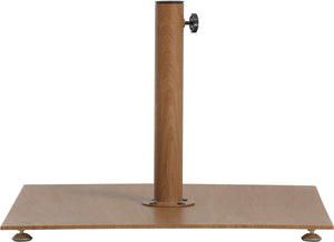 Meridian Furniture Belize Steel Outdoor Umbrella Base with Wheels and Feet for Freestanding Patio Stability Teak 349Teak