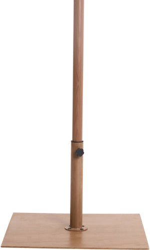 Meridian Furniture Belize Steel Outdoor Umbrella Base with Wheels and Feet for Freestanding Patio Stability Teak 349Teak