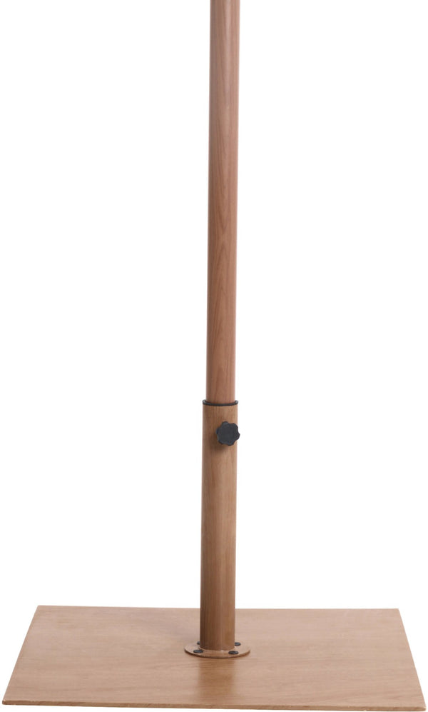 Meridian Furniture Belize Steel Outdoor Umbrella Base with Wheels and Feet for Freestanding Patio Stability Teak 349Teak