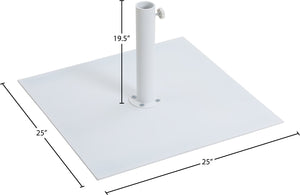 Meridian Furniture Belize Steel Outdoor Umbrella Base with Wheels and Feet for Freestanding Patio Stability White 349White