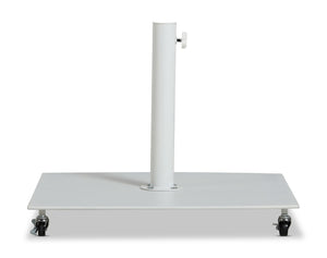 Meridian Furniture Belize Steel Outdoor Umbrella Base with Wheels and Feet for Freestanding Patio Stability White 349White
