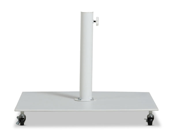 Meridian Furniture Belize Steel Outdoor Umbrella Base with Wheels and Feet for Freestanding Patio Stability White 349White
