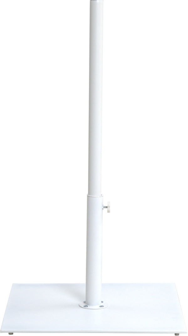 Meridian Furniture Belize Steel Outdoor Umbrella Base with Wheels and Feet for Freestanding Patio Stability White 349White
