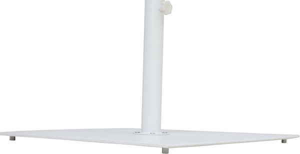 Meridian Furniture Belize Steel Outdoor Umbrella Base with Wheels and Feet for Freestanding Patio Stability White 349White