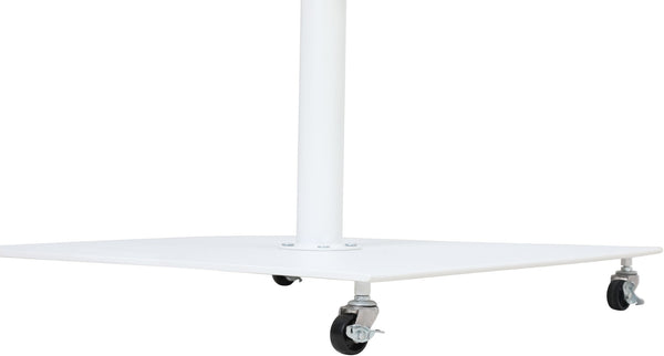 Meridian Furniture Belize Steel Outdoor Umbrella Base with Wheels and Feet for Freestanding Patio Stability White 349White