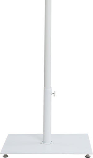 Meridian Furniture Belize Steel Outdoor Umbrella Base with Wheels and Feet for Freestanding Patio Stability White 349White