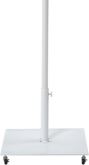 Meridian Furniture Belize Steel Outdoor Umbrella Base with Wheels and Feet for Freestanding Patio Stability White 349White