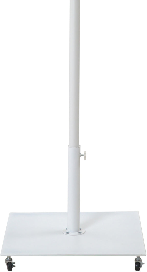 Meridian Furniture Belize Steel Outdoor Umbrella Base with Wheels and Feet for Freestanding Patio Stability White 349White
