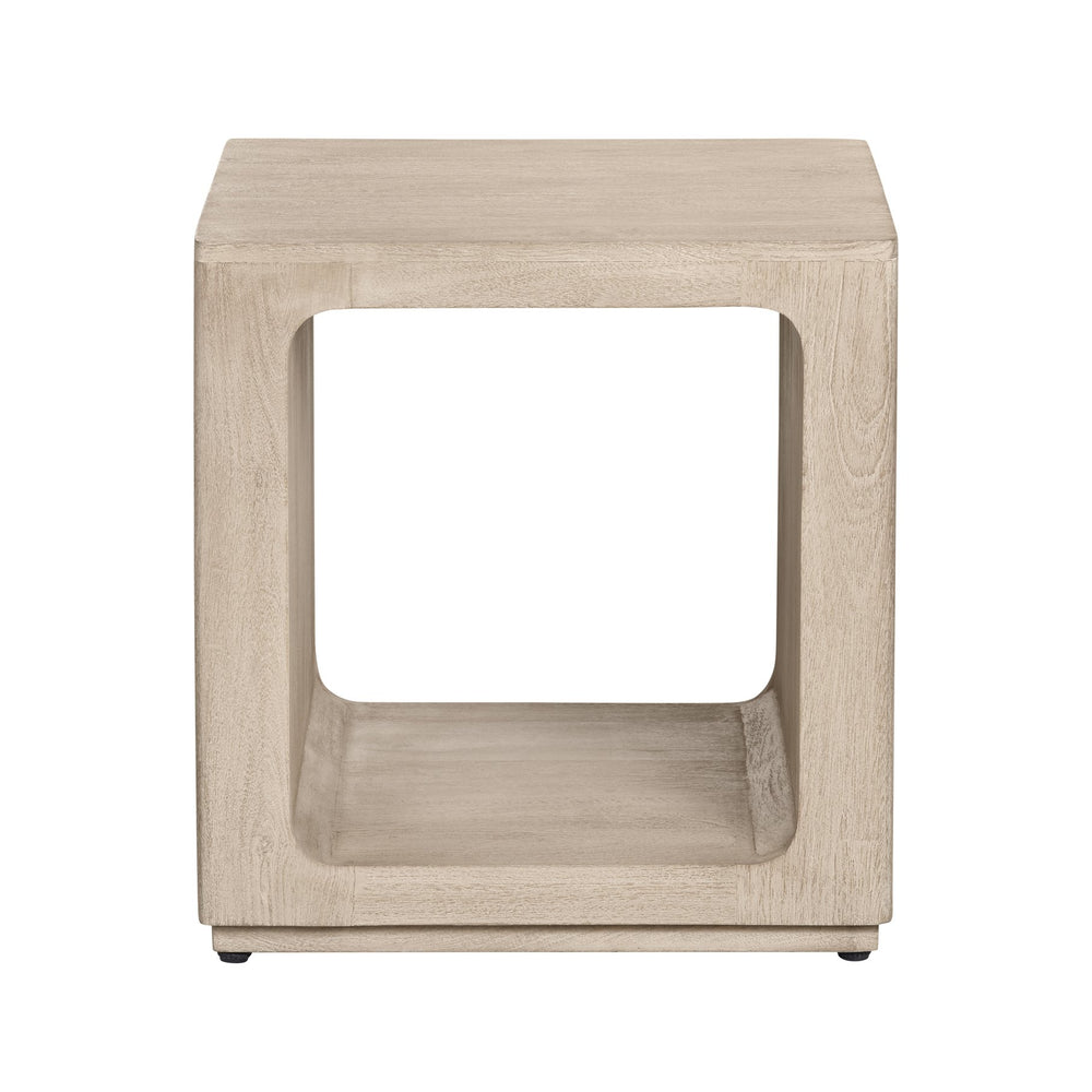 Crestview Collection Coastal Square End Table - Solid Mango Wood With Tan Finish, Modern Design & Functional Storage Tan Solid Wood Cvfnr4831