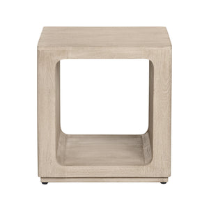 Crestview Collection Coastal Square End Table - Solid Mango Wood With Tan Finish, Modern Design & Functional Storage Tan Solid Wood Cvfnr4831
