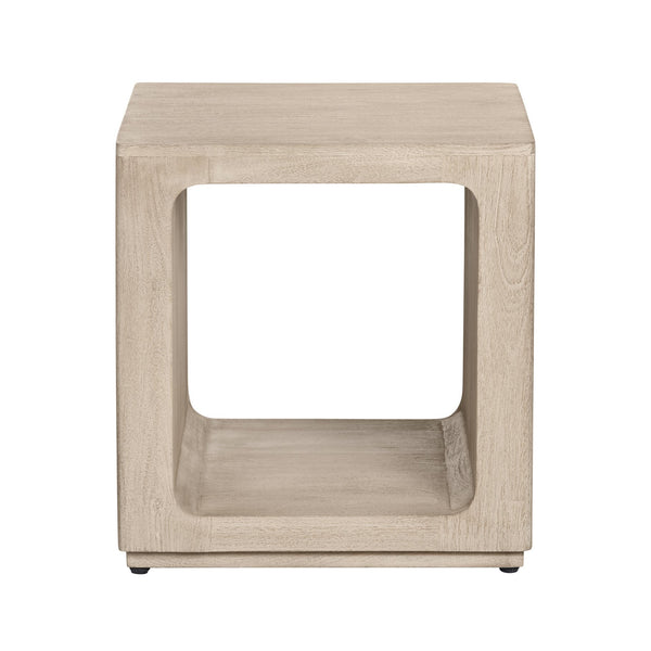 Crestview Collection Coastal Square End Table - Solid Mango Wood With Tan Finish, Modern Design & Functional Storage Tan Solid Wood Cvfnr4831