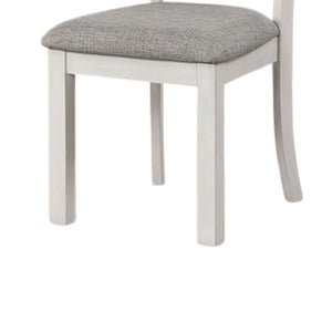 English Elm Rone Cross-back Rubberwood Dining Chairs Set of 2 with Gray Upholstered Cushion Farmhouse B056P417059