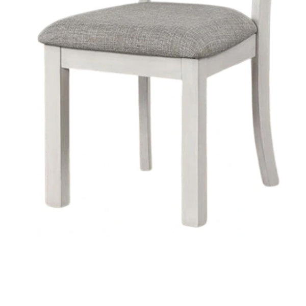 English Elm Rone Cross-back Rubberwood Dining Chairs Set of 2 with Gray Upholstered Cushion Farmhouse B056P417059