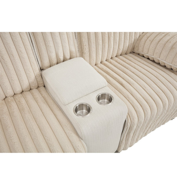 English Elm 2+3 Seat Corduroy Reclining Sofa Set Wall Hugger Design with Cup Holders Home Theater W3900S00011