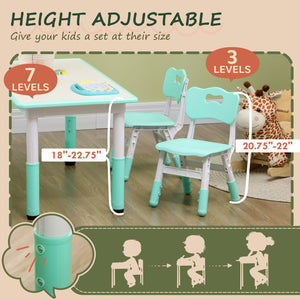 English Elm Qaba Kids Table And Chair Set - Adjustable 5-Piece Toddler Furniture For Playtime & Learning Fun! W2225P217328-GIGA