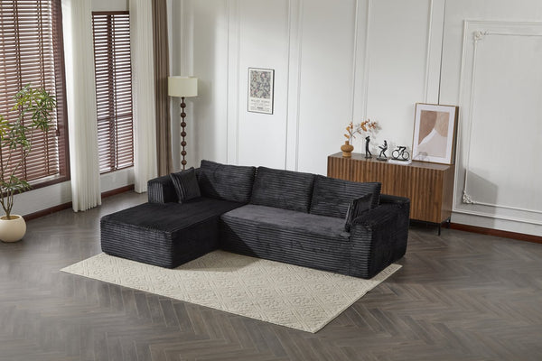 English Elm Compression Modular Sectional Couch With Soft Chaise, Versatile L-Shape Sofa For Cozy Living Spaces W3723S00001