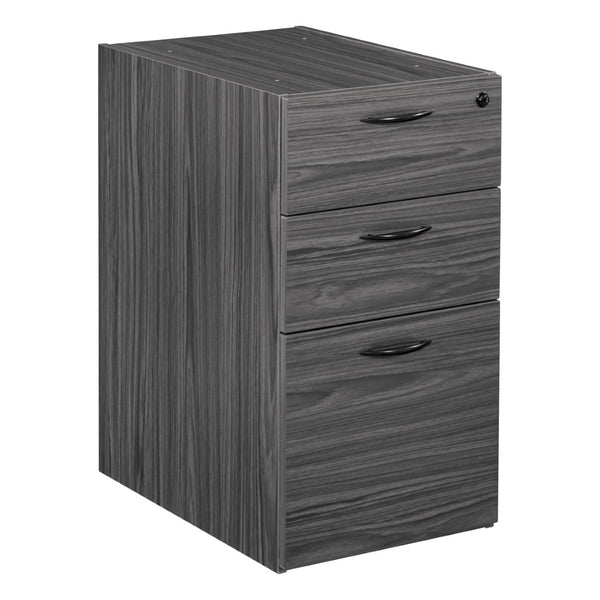 OSP Home Furnishings Napa Under Desk File Pedestal with Locking Drawers for Organized Office Storage NAP-65-SGW