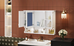 English Elm 3-in-1 Wall Mounted Bathroom Medicine Cabinet with Soft Close Mirror and Towel Bar White N710P358620K