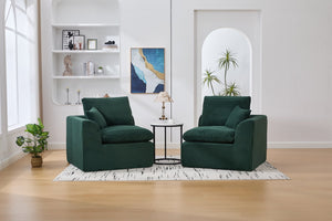 English Elm UNITED Cloud Couch Modular Sectional Sofa with Corduroy Cover, Ergonomic 2-Seater, No Assembly Needed Emerald W1568P371119