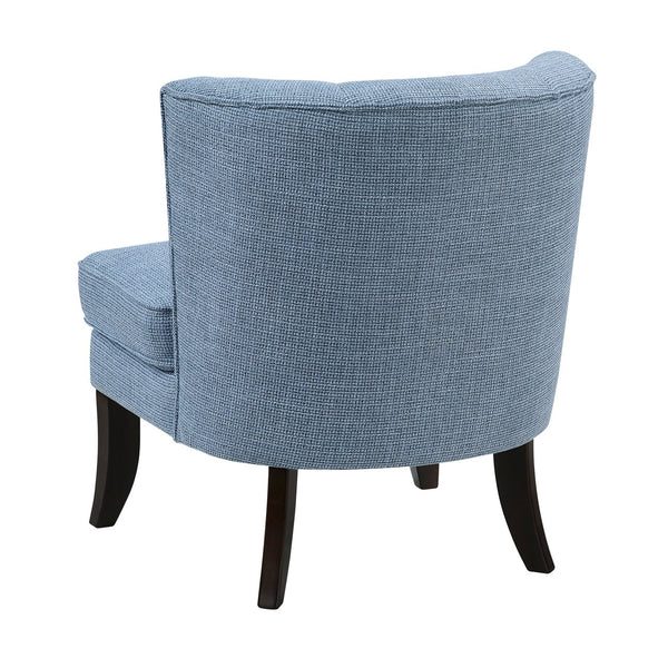 English Elm 1pc Modern Upholstery Button Tufted Accent Chair with Solid Wood Legs, Plush Cushioning for Living Rooms Blue 26.5 L x 28.5 W x 22.5 H B011P305017