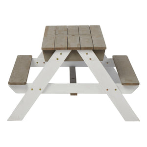 English Elm Wooden Cedar Kids Outdoor Picnic Activity Table with Shade Umbrella for Backyard Play D720094435