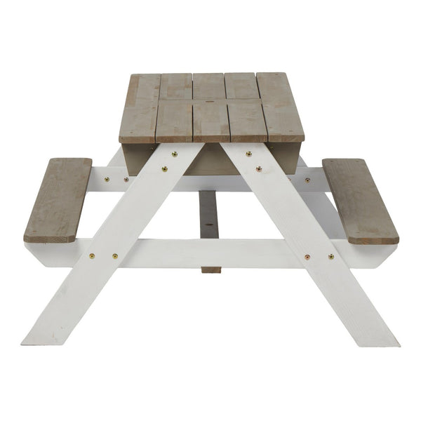 English Elm Wooden Cedar Kids Outdoor Picnic Activity Table with Shade Umbrella for Backyard Play D720094435