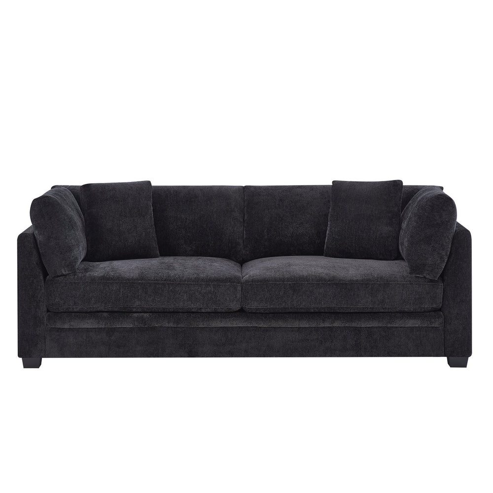 English Elm Christopher Knight Home® - 83.50" Modern Flared Arms Sofa with Chenille Upholstery, High-Density Cushions and Sturdy Legs Black N771P345835H