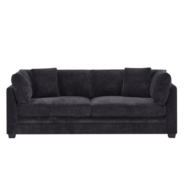 English Elm Christopher Knight Home® - 83.50" Modern Flared Arms Sofa with Chenille Upholstery, High-Density Cushions and Sturdy Legs Black N771P345835H