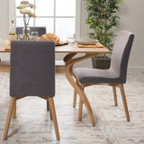 Christopher Knight Home® - Noble House - Orrin Dark Grey Fabric/ Oak Finish Dining Chair (Set of 2)