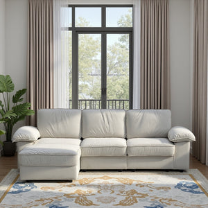 English Elm Fx-P20M-3S0-Cw Modern L-Shaped Sectional Sofa With Ottoman, Deep Comfort & Hidden Storage For Homes W576S00229