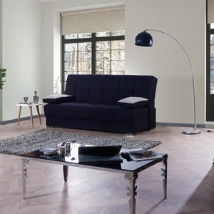 English Elm PrimeNest Sovo Collection Upholstered Convertible Sofabed with Storage and Click-Click Sleeper Mechanism Black B030P286571