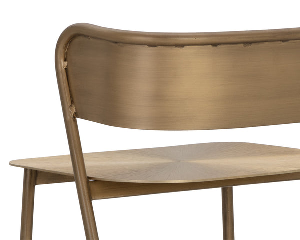 Sunpan Keanu Sleek Modern Barstool with Antique Brass Finish and Unique Starburst Design for Stylish Spaces Antique Gold