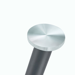 English Elm A 40-inch round glass dining table with black metal legs, minimalist design, seats 4-6, stable non-slip pads W1151S04047