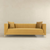 English Elm Ashcroft Furniture - Angelina Sofa 91" (Yellow Mustard Velvet)