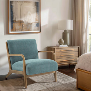 JLA Home INK+IVY - Mid-Century solid wood accent armchair with plush upholstery, ergonomic curved arms and timeless minimalist style Teal II100-0434