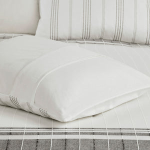 English Elm 6 Piece Cotton Jacquard Comforter Set - Oversized King Bedding With Decorative Pillows & Bedskirt B035128775