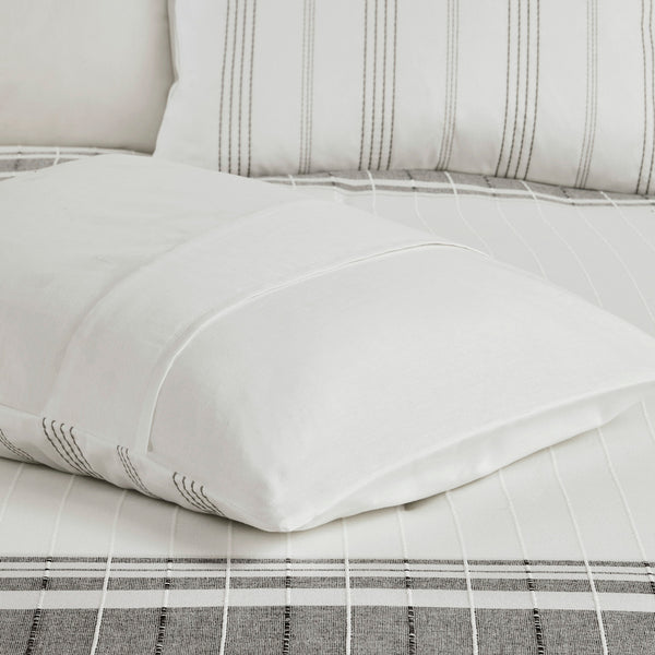 English Elm 6 Piece Cotton Jacquard Comforter Set - Oversized King Bedding With Decorative Pillows & Bedskirt B035128775