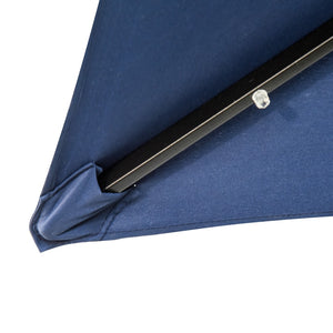 English Elm Outsunny 9' X 7' Solar-Powered Led Umbrella With Tilt & Crank - Perfect For Gardens, Patios, And Pools W2225P174160-GIGA