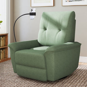 English Elm 270° Swivel Power Recliner Velvet Glider Rocker with Usb Ports for Living Room Dark Green W1028S00059
