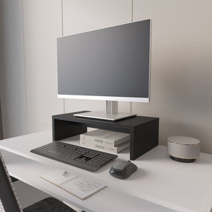 English Elm Monitor Stand Kent Ergonomic Black – Engineered Wood Riser 19"W Compact Desk Organizer, Durable B092P228569