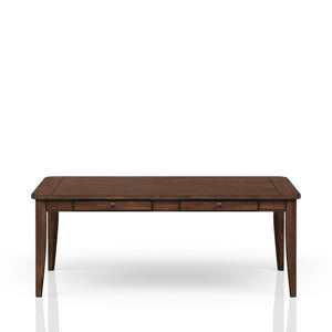 English Elm Casual 78" Solid Wood & MDF Dining Table with Four Storage Drawers, Brown Finish, Transitional Style B2699P218281