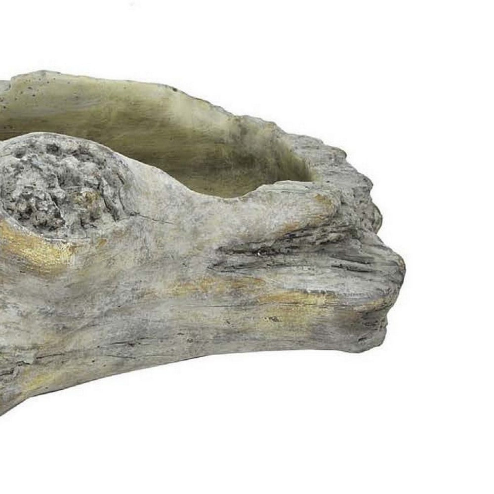 English Elm Paul Terracotta Trough Planter Weathered Gray Driftwood Finish Coastal Patio Decor B056P412617