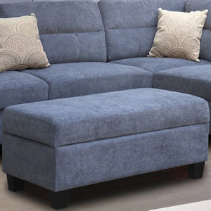 English Elm Domenico Tufted Sectional Sofa with Chaise Storage Ottoman and Pocket Coil Seats Gray B2749S00165