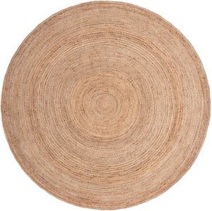 Unique Loom Braided Jute Dhaka Hand Braided Solid Rug Natural, Natural 10' 0" x 10' 0"