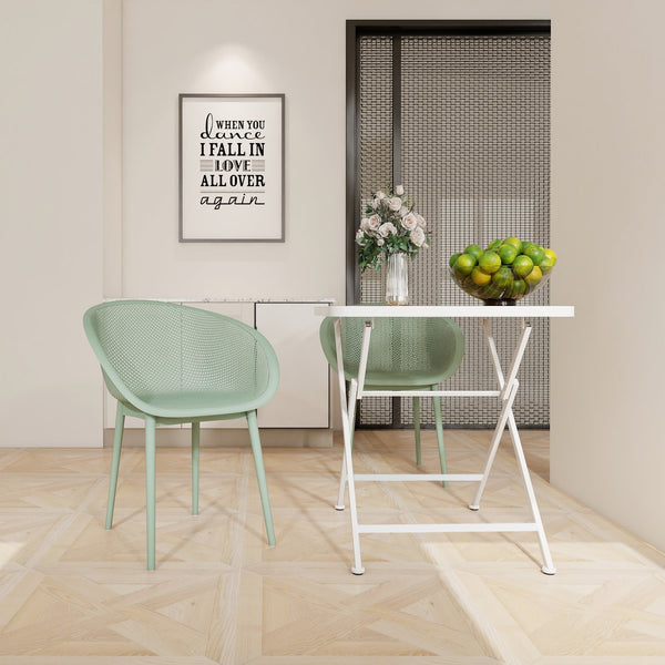 English Elm 2-Pack Modern Lounge Chairs with 55" Long Weatherproof Table — UV-Resistant, Ergonomic, Easy Assembly khaki,Pale Green,White W3450S00015