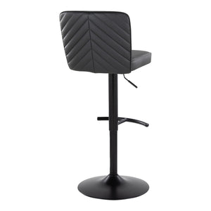 English Elm Henry Contemporary Adjustable Barstools - Set Of 2, Black Faux Leather & Metal, 360° Swivel Comfort B202S00940