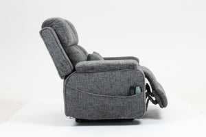 English Elm Oversized Power Lift Recliner Chair with Massage Heating and Usb Charging for Living Room Grey W547S00071