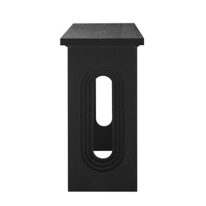 English Elm U_Style Modern Fraxinus Mandschurica Console Table With Round Hollow Legs For Foyer & Living Room Decor N711P205931B-GIGA