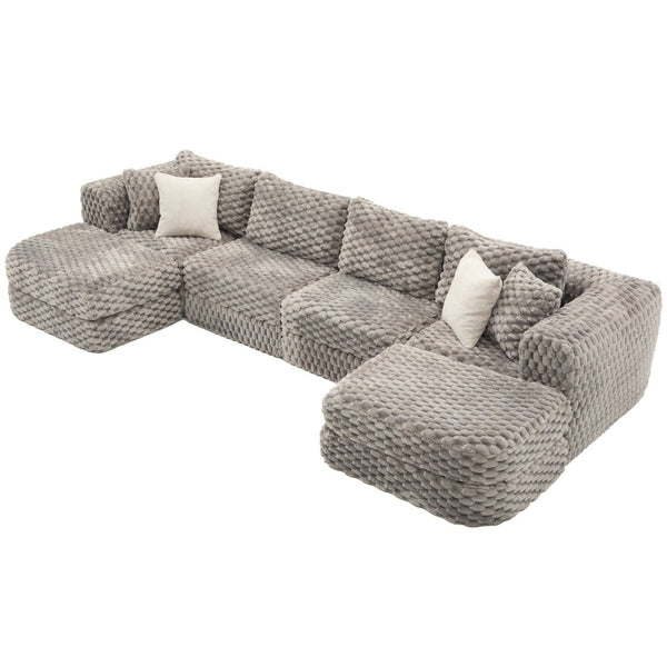 English Elm Swivel Barrel Accent Chair Chenille Tufted Round Club Seat for Living Room Lounge Grey N719S002360E