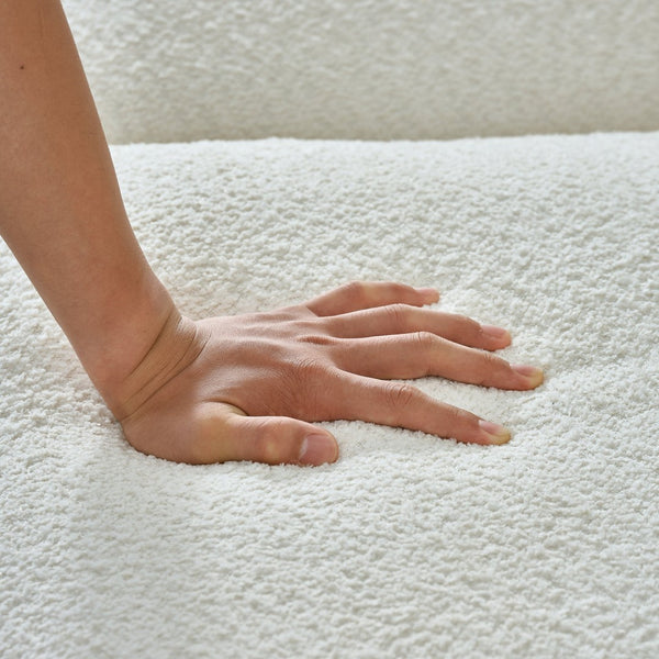 English Elm Upholstery Fabric 3+2 Arm Chair Sofa - Cozy Beige With Natural Oak Legs For Modern Living Rooms W2817S00006-GIGA